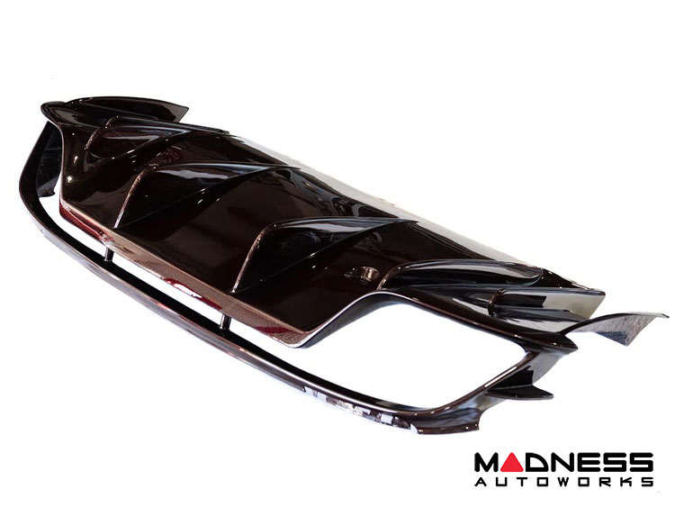 Alfa Romeo Giulia Rear Diffuser - Carbon Fiber - Quadrifoglio Model - Dark Red Candy